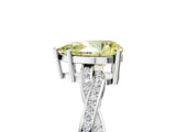 White gold Fancy Yellow Pear  Solitaire Twisted Pave Diamond Ring with Four-Prong Setting_169