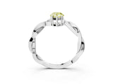 White gold Fancy Yellow Pear  Solitaire Twisted Pave Diamond Ring with Four-Prong Setting_177