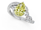 White gold Fancy Yellow Pear  Solitaire with Pavé Twist Band and Four-Prong Setting_55