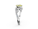 White gold Fancy Yellow Pear  Solitaire with Pavé Twist Band and Four-Prong Setting_56