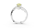 White gold Fancy Yellow Pear  Solitaire with Pavé Twist Band and Four-Prong Setting_57