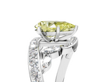 White gold Fancy Yellow Pear  Solitaire with Pavé Twist Band and Four-Prong Setting_59