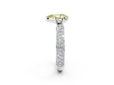 White gold Fancy Yellow Pear  Solitaire with Pave Band and Four-Prong Setting_5