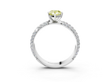 White gold Fancy Yellow Pear  Solitaire with Pave Band and Four-Prong Setting_6