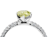 White gold Fancy Yellow Pear  Solitaire with Pave Band and Four-Prong Setting_7