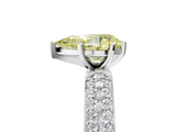 White gold Fancy Yellow Pear  Solitaire with Pave Band and Four-Prong Setting_8