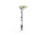 White gold Fancy Yellow Pear  Solitaire with Side Baguettes and Channel Set Band_66