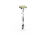 White gold Fancy Yellow Pear  Solitaire with Tapered Baguette Side Stones on a Classic Band with Four-Prong Setting_89