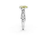 White gold Fancy Yellow Pear  Three-Stone Diamond Ring with Pavé Split Shank and Four-Prong Setting_80