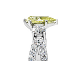 White gold Fancy Yellow Pear  Three-Stone Diamond Ring with Pavé Split Shank and Four-Prong Setting_83