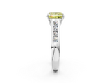 White gold Fancy Yellow Princess  Brilliant Channel-Set Solitaire Ring with Four-Prong Setting_19