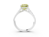 White gold Fancy Yellow Princess  Brilliant Channel-Set Solitaire Ring with Four-Prong Setting_20