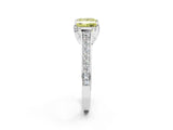 White gold Fancy Yellow Princess  Brilliant Cut Diamond Engagement Ring with Pavé Band and Four-Prong Setting_31