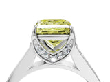 White gold Fancy Yellow Princess  Brilliant Cut Diamond Engagement Ring with Pavé Band and Four-Prong Setting_33