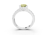 White gold Fancy Yellow Princess  Brilliant Diamond Channel Set Wide Band Ring with Bezel Setting_3