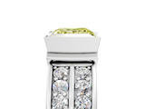 White gold Fancy Yellow Princess  Brilliant Diamond Channel Set Wide Band Ring with Bezel Setting_5