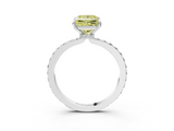 White gold Fancy Yellow Princess  Brilliant Pavé Band Solitaire with Four-Prong Setting_20