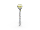 White gold Fancy Yellow Princess  Brilliant Pavé Band Solitaire with Four-Prong Setting_20