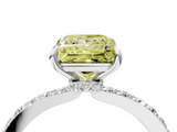 White gold Fancy Yellow Princess  Brilliant Pavé Band Solitaire with Four-Prong Setting_21