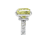 White gold Fancy Yellow Princess  Brilliant Pavé Band Solitaire with Four-Prong Setting_22
