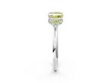 White gold Fancy Yellow Princess  Brilliant Solitaire Engagement Ring with Six-Prong Setting and Classic Band_2