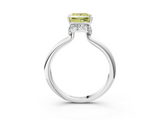 White gold Fancy Yellow Princess  Brilliant Solitaire Engagement Ring with Six-Prong Setting and Classic Band_3