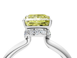 White gold Fancy Yellow Princess  Brilliant Solitaire Engagement Ring with Six-Prong Setting and Classic Band_4