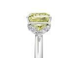 White gold Fancy Yellow Princess  Brilliant Solitaire Engagement Ring with Six-Prong Setting and Classic Band_5
