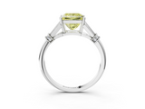 White gold Fancy Yellow Princess  Brilliant Solitaire with Pave Band and Four-Prong Setting_3