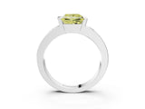 White gold Fancy Yellow Princess Cut Brilliant Channel-Set Diamond Ring with Bezel Prong Setting_15