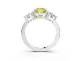 White gold Fancy Yellow Princess Cut Brilliant Diamond Cluster Accent Solitaire Ring with Prong Setting_27