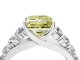 White gold Fancy Yellow Princess Cut Brilliant Diamond Pavé Band with Six-Prong Setting_16