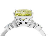 White gold Fancy Yellow Princess Cut Brilliant Diamond Solitaire Ring with Pear Side Stones and Four-Prong Setting_10