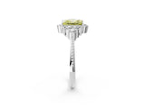 White gold Fancy Yellow Princess Cut Brilliant Diamond with Cluster Setting on a Beaded Band and Four-Prong Setting_47