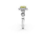 White gold Fancy Yellow Princess Cut Brilliant Milgrain Pave Heart Band Solitaire Ring_14
