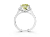 White gold Fancy Yellow Princess Cut Brilliant Solitaire Diamond Ring with Channel Set Band and Bar Prong Setting_3