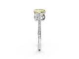 White gold Fancy Yellow Princess  Cut Cathedral Pave Diamond Engagement Ring with Six-Prong Setting_32
