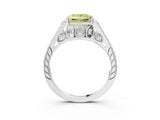 White gold Fancy Yellow Princess  Cut Cathedral Pave Diamond Engagement Ring with Six-Prong Setting_33