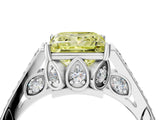 White gold Fancy Yellow Princess  Cut Cathedral Pave Diamond Engagement Ring with Six-Prong Setting_36