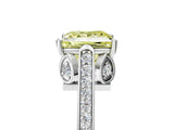 White gold Fancy Yellow Princess  Cut Cathedral Pave Diamond Engagement Ring with Six-Prong Setting_36