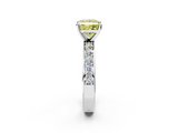 White gold Fancy Yellow Princess  Cut Channel Set Diamond Engagement Ring with Four-Prong Setting_2