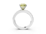 White gold Fancy Yellow Princess  Cut Channel Set Diamond Engagement Ring with Four-Prong Setting_3