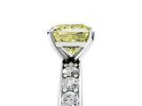 White gold Fancy Yellow Princess  Cut Channel Set Diamond Engagement Ring with Four-Prong Setting_5