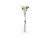 White gold Fancy Yellow Princess  Cut Channel Set Solitaire Engagement Ring with Four-Prong Setting_2