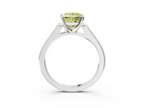 White gold Fancy Yellow Princess  Cut Channel Set Solitaire Engagement Ring with Four-Prong Setting_3