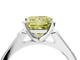 White gold Fancy Yellow Princess  Cut Channel Set Solitaire Engagement Ring with Four-Prong Setting_4