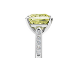 White gold Fancy Yellow Princess  Cut Channel Set Solitaire Engagement Ring with Four-Prong Setting_5