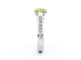 White gold Fancy Yellow Princess  Cut Channel Set Solitaire Engagement Ring with Prong Setting_2