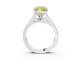 White gold Fancy Yellow Princess  Cut Channel Set Solitaire Engagement Ring with Prong Setting_3