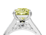 White gold Fancy Yellow Princess  Cut Channel Set Solitaire Engagement Ring with Prong Setting_4
